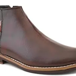 Men's Formal Leather Zip Chelsea Boots-image-3