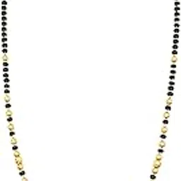 jhb Gold Plated Black Beads Traditional Short Mangalsutra For Women-picture-16
