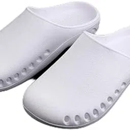 ujeavette Unisex Non Slip Chef Doctor Clog Oil Water Resistant Work Lightweight Shoes 27cm White-picture-23