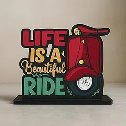 Unique Gift Items Wooden Idols and Figurine Life is A Beautiful Ride Quotes Table Decor for Office Desk Showpiece|Home Decoration|Living Room|Modern Gifting Item, Inspirational-picture-29