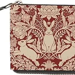 kalankit Vegan Leather Wallet for Women | Compact Ladies Purse with Card Slots, Cash Pocket & Coin Pocket | Small Wallet for Girls | Modern Damask-Year of The Rabbit-picture-43