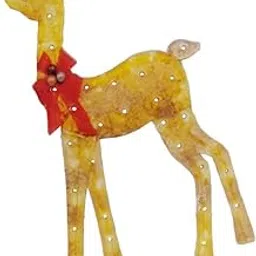 LICHTS®Christmas Deer Yard Ornament with Red Bows Glowing for Outside Garden Home Small|1 Christmas Lighted Reindeer|Home & Garden-picture-30