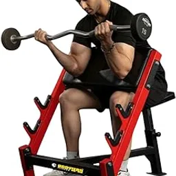Bodylean Fitness Plate Loaded Bicep Curl Bench | Preacher Arm Curl Strength Training Machine | Targets Biceps, Forearms & Upper Arms | Ideal for Home & Commercial Gym-image-6