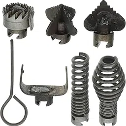 DOITOOL Drain Cleaner Cutter Head Set 1 Set Drain Cleaner Cutter Head Dredge Spring Automatic Locking Head Drain Auger Supplies for Drum Machines Drain Cleaning Machines Drain Line Cleaner Tool-picture-61