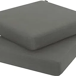 Favoyard Outdoor Chair Cushion 16 x 17 x 3 Inch Rainproof & 3-Year Fade Resistant Patio Furniture Cushions with Removable Cover and Adjustable Ties for Garden Sofa Couch Pads Set of 2, Dark Gray-picture-30