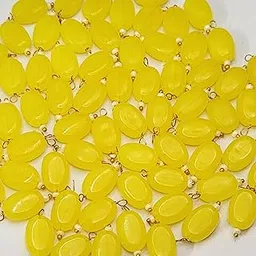 INDIKONB Chocolate Shape Lariya Bead for Blouse, Embroidery Saree – 100 Pcs Plastic Beads for Embroidery Work, Saree Kuchu Beads, Blouse Work Accessories (Yellow)-picture-23