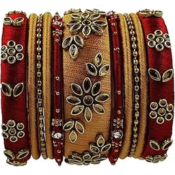 yaalz Bridal and Festival Wear Kundan Bangle Set in Multiple Colors for Women-picture-49