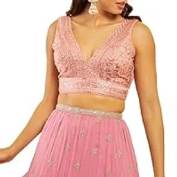 soch Womens Net Sequin Embellished V-Neck Back-Open Sleeveless Blouse-picture-21