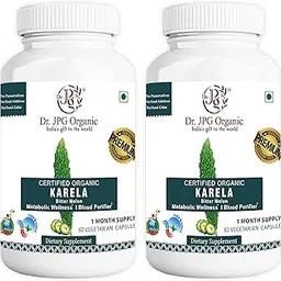 Dr. JPG Organic Karela Capsules For Diabetic & Sugar, Metabolic Wellness 60 Veg. Capsules | INDIA ORGANIC Certified (Pack Of 2)-picture-50