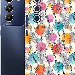 BAYALIS Mobile Back Skin Sticker Wrap Compatible for Vivo T3 (5G) Lamination - Rear Screen Guard Protector (Coverage - Back+Camera+Sides) (Design-217)-picture-59