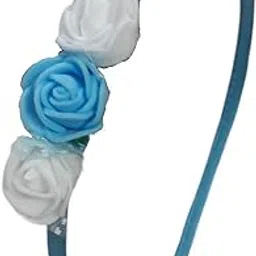 Floral hairband Flower Hair Band flower hair accessories Head Band floral for Women and Girls Tiara for women wedding - Artificial SKY BLUE Color : 1 Pc-image-93