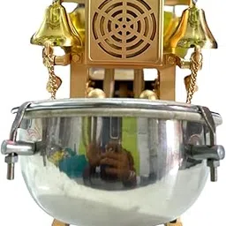 Fully Electric Arti Machine Nagara For Home Temple Copper 2 Pooja Bell Dholak And Sankh Speaker For Pooja Atri Machine with Drum,Bells with Adjustable Arti Tempo/Rhythm-picture-26