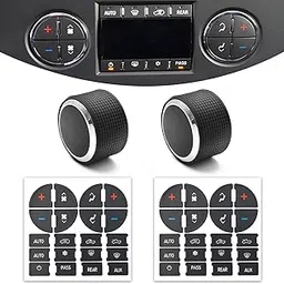 2Pcs Rear Radio Volume Control Knob with AC Dash Button Sticker (2 Pcs) for GM 22912547 Radio Repair Kit and Compatible with 07-14 Chevrolet Chevy GMC Buick Cadillac-picture-43