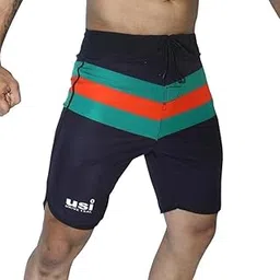 USI UNIVERSAL Shorts for Men, 411PL Legend Physique Board Shorts, Fitness Shorts, Polyester Elastane Construction, Hook Loop Fly (Small, Black)-picture-46