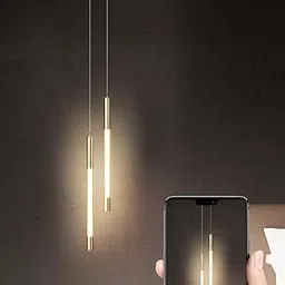 CITRA LED 2 Light Modern Gold Long Bedside Hanging Pendant Ceiling Light Fixture - Warm White-picture-20