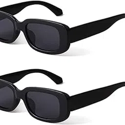 Wizara Mc Stan Trendy/emiway Bantai Retro Driving Rectanglular Unisex Goggles For Men And Women Vintage Sunlgasses Square Frame Uv400 Protection With Black Lens-eyewear For Boys & Girls(white/black)-image-90