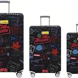 tumery Luggage Cover Washable Dust Proof Anti-Scratch Polyester Blend Suitcase Protector Sutaible for All Brand VIP, Safari SKYBAG (Suitable 20+24+28 Combo Set)-picture-25