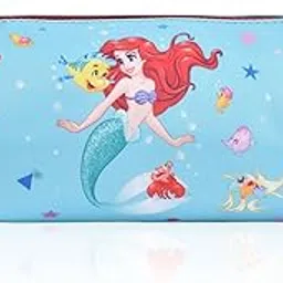 kuber industries Round Pencil Pouch | Disney Mermaid Pencil Pouch | Multi-Purpose Travel Pouch | Travel Organizer | Stationary Holder | Pencil Utility School Pouches | Geometry Box | Green-picture-37