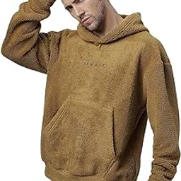 Sherpa Fabric Long Sleeves with Pocket Hooded Neck Baggy Woolen Savage Print Hoodie's for Men's-image-17
