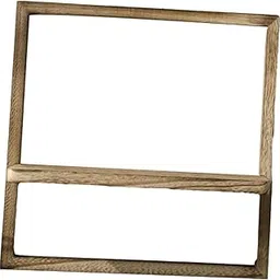 Wood Wall Shelf Flower Pot Holder Storage Rack for Farmhouse Bedroom Hallway 25cmx25cm-image-46