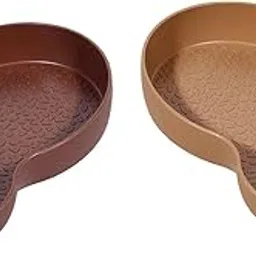 Fashion My Day Reptile Bathing Dish Pool Turtle Water Dish for Chameleon Frogs Pet Supplies Brownish red-picture-11