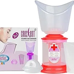 Crescent 3-in-1 Facial Steamer| Steamer Vaporizer for Cold and Cough| Steam Machine for Facial| Steam Inhaler for Sinus Nasal Congestion| Face Steamer| Facial Steamer for Face| Face Nose and Cough Steamer| 3 attachment for Nose Steam Inhalation and Facial at Home-picture-15