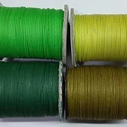OMX 1 MM Thick, String Waxed Cotton Cords Pack of 4 Colours, 100 Mtr in 1 Roll - Total 400 Mtr (Green Variation - Lime Green, Olive Green, Parrot Green, Dark Green)-picture-64