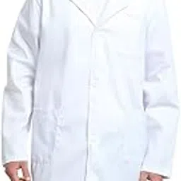 toptie Unisex White Lab Coat Professional Doctor Long Sleeve Uniform Workwear-White-XS image 1