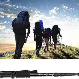 Walking Stick, Wrist Strap Design Climbing Poles Easy to Operate for Home for Camping(Black)-picture-55