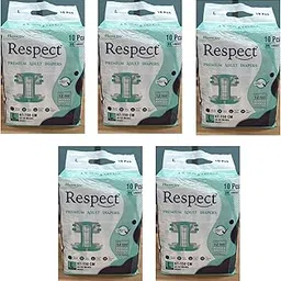 Respect Adult Unisex Diaper Large Waist Size- 97-150 cm, Pack of 5 (50 Count)-picture-53