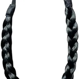 Braided Headband, Synthetic Hair, Stretch Plaited Hairpiece, Fashion Hair Accessory, Pack of 1 (NATURAL BLACK, UNIVERSAL)-image-18