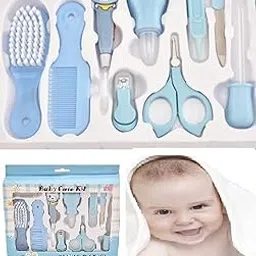 GREENPORT 10In1 Baby Grooming Kit,Portable Baby Grooming Kit for New Born Baby,Finger Brush,Hair Brush,Comb,Baby Nail Scissor,Baby Nail Cutter,Tweezer,Nail Filer,Newborn,Infants,Toddlers-picture-15