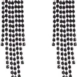 Earrings for Women and Girls | Fashion Black Crystal Stone Dangler Earring | Western Long Danglers Earrings | Accessories Jewellery for Women | Birthday And Anniversary Gift-image-16