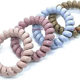 MANODHRUVA Hair Rubber Bands for Women (4pcs Spiral Rubber)-picture-56