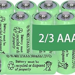 8 Packs Ni-MH 2/3AAA 1.2v 300 mah Rechargeable Batteries Button Top 3 A,2/3 AAA Battery for Solar Lights,Outdoor Solar Garden Art Light Battery(They are not AAA Size Batteries)-image-65