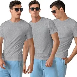 Unisex Men/Women Regular Fit Plain Tshirt | Casual Half Sleeve Round Neck | 100% Cotton with a High Thread Count I Bio Washed|(PACK3)-image-71