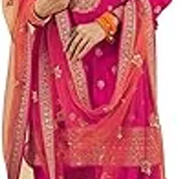 libas Women's Silk Blend Kurta Set (99146AH_Pink-picture-24