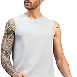 aticx Slim Fit Waffle Knit Polyester Sleeveless T Shirt for Men - Sando Vest Tank Top Muscle Tee for Casual Wear, Gym, Training, Running-picture-16
