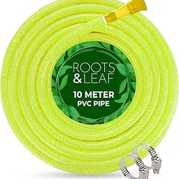 ROOTS & LEAF 10 Meter 0.5 Inch PVC Water Pipe - Yellow (1 Pc)| Lightweight, Durable & Flexible| Hose with Accessories Connector & Clamps| Watering Garden, Cleaning, Outdoor-Indoor Use-picture-10