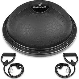 ProsourceFit Balance Trainer Stability Exercise Half Ball with Resistance Bands and Pump for Yoga Aerobics Home Gym Workout-picture-18