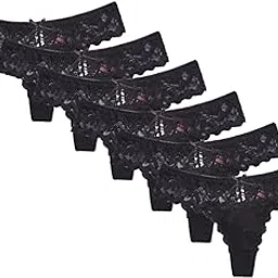 chill pookie Women’s Floral Lace Thong | Soft Stretchy | Sheer Net S/M/L Pack of - 6 Women and Girls Panty Multicolor-picture-14