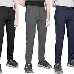 Geeta Fashion Men's Solid Lycra Slim Fit Stretchable Casual Wear Comfortable Formal Trousers Pants Model 25.6 PantLycra COMBO3-picture-31