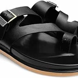 fabbmate Synthetic Leather One Toe Sandal for Men's Pack of Black-picture-49