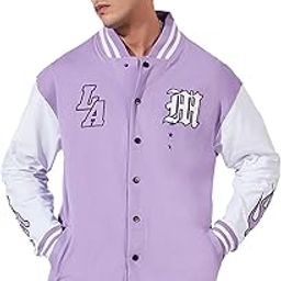 maniac Mens Printed M Fullsleeve Lavender and White Loopknit Regular fit Jacket-picture-3