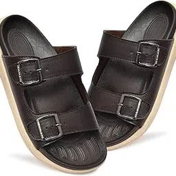 health fit Extra Soft Premium Classic Cushion Sliders/with Adjustable Buckle Strap & Light Weight Anti-SkidWaterproof Luxurious Slippers for Men's HF120-picture-22