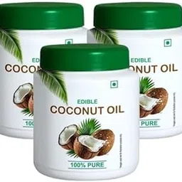 Coconut Hair Oil, 250g,Edible100% Pure Pack Of 3 image 1