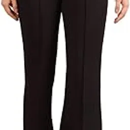 xzeezz Woman High Rise Flared Trousers with Vertical Seam | Stretch Lycra Blend | Comfortable Office Wear Pants-picture-41