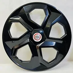 AutoMoto Sporty Type Black Colour 16-Inch Press Fitt Type with Metal Rings Wheel Cover for Maruti Suzuki Brezza 2022 Onward All Models (Set of 4 Pieces) image 1