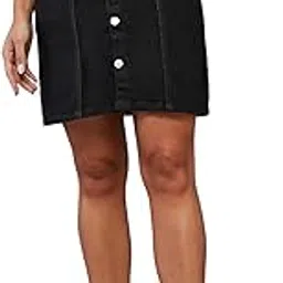 miss chase Women's Straight-Fit High-Rise Stretchable Denim Midi Skirt-picture-46