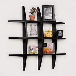 Lenakel Sizkon Beautiful Wooden Wall Shelf Rack Globe Shape Storage Wall Shelves | Home Decor Wall Mount Shelf for Living Room (Black)-picture-32